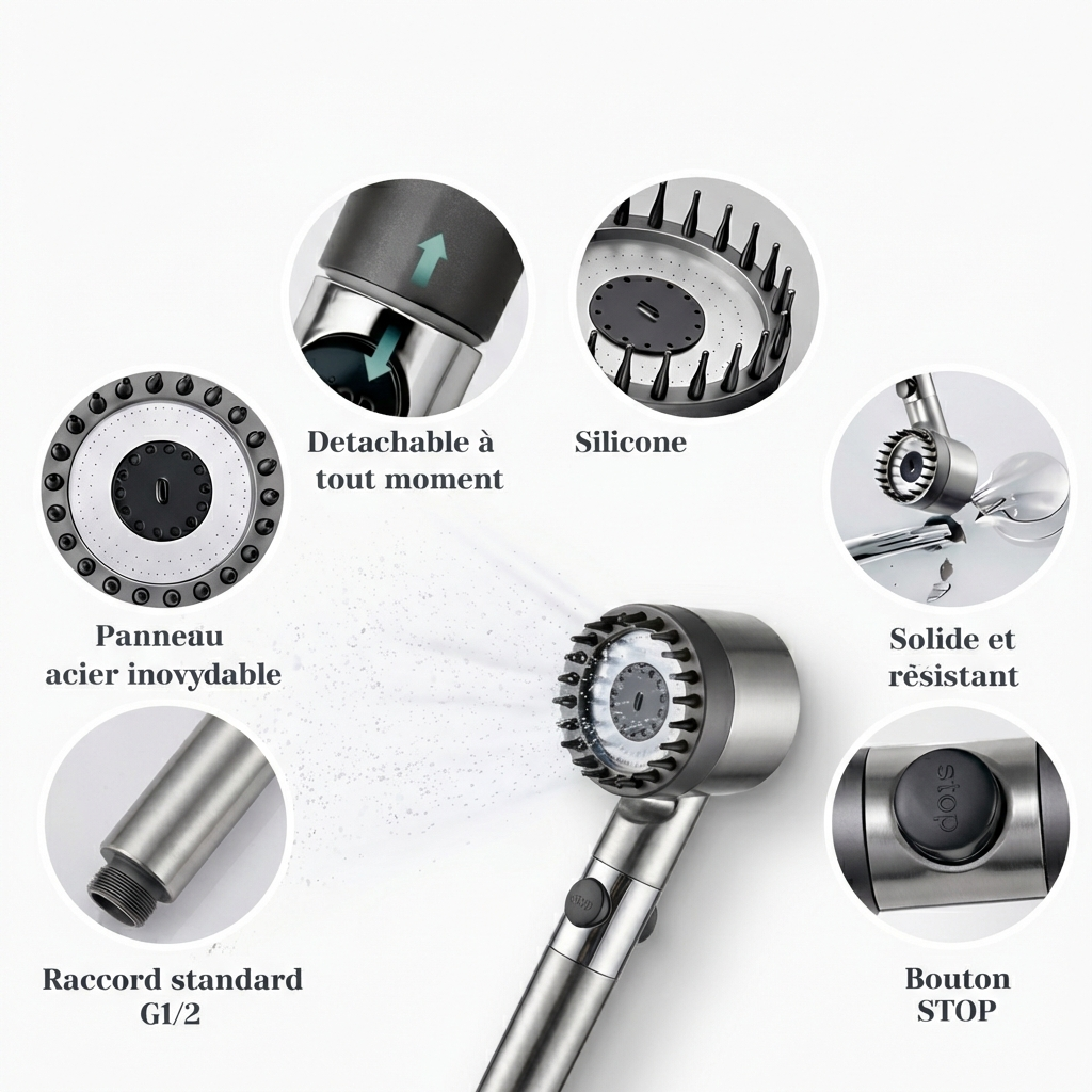 Pommeau HYDRELIA - Filtrant & Massant